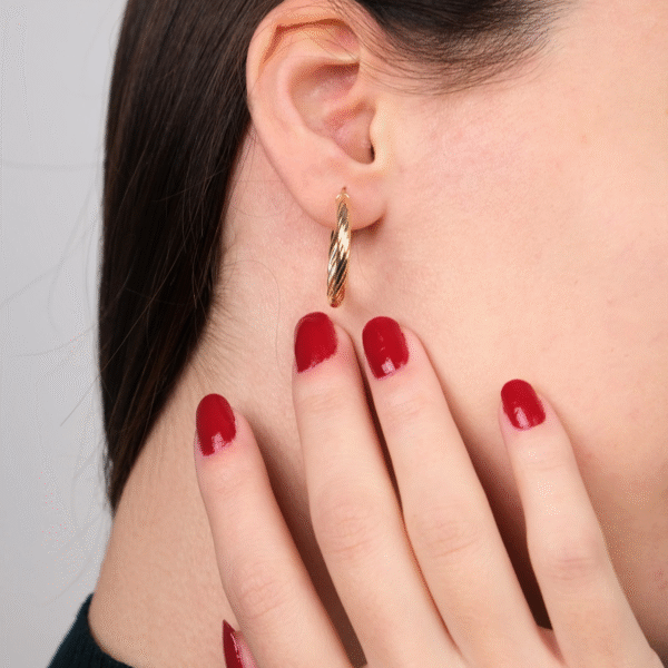 14 Ayar Altın Burgu Halka Küpe 351