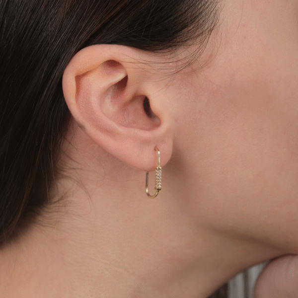 14 Ayar Altın Dörtgen Küpe 22