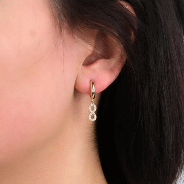 14 Ayar Altın Sonsuzluk Sallantılı Küpe 81