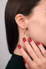 14 Ayar Altın Burgu Desen Halka Küpe 339 - Görsel 2