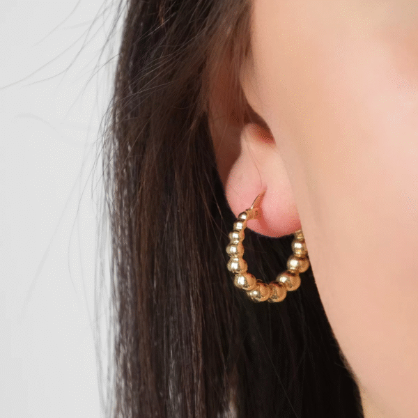 14 Ayar Altın Top Top Halka Küpe 84