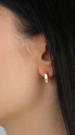 14 Ayar Altın Minimal Sade Halka Küpe 1002