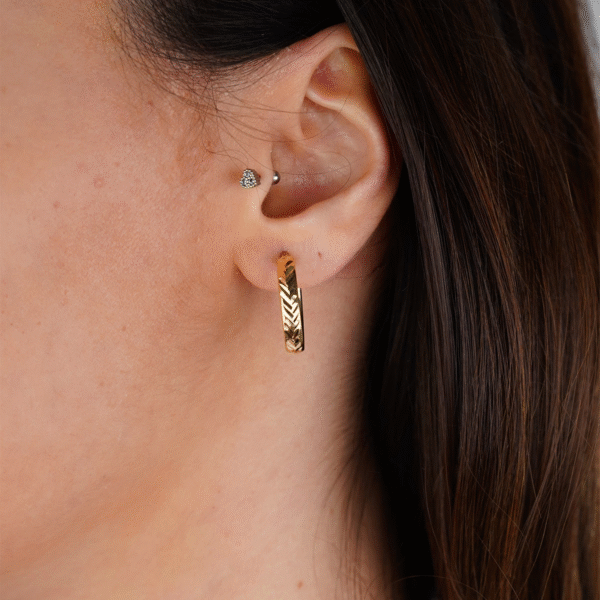 14 Ayar Altın Halka Küpe 638