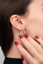 14 Ayar Altın Burgu Desen Halka Küpe 354