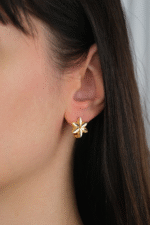 14 Ayar Altın Çiçekli Küpe 1050