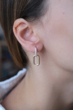 14 Ayar Altın Dörtgen Sallantılı Küpe 540 - Görsel 3