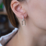 14 Ayar Altın Dörtgen Sallantılı Küpe 540