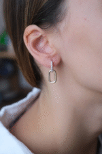 14 Ayar Altın Dörtgen Sallantılı Küpe 540