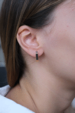 14 Ayar Altın Altıgen Küpe 553 - Görsel 2