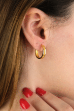 14 Ayar Altın Halka Küpe 520 - Görsel 3