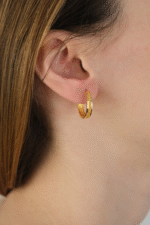 14 Ayar Altın Halka Küpe 520 - Görsel 2