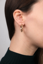 14 Ayar Altın Burgu Desen Halka Küpe 345 - Görsel 2