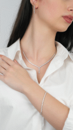 14 Ayar Beyaz Altın Taşlı Set 87