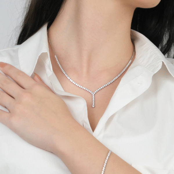 14 Ayar Beyaz Altın Taşlı Set 87