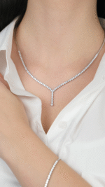 14 Ayar Beyaz Altın Taşlı Set 87 - Görsel 2