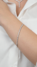 14 Ayar Beyaz Altın Taşlı Set 87 - Görsel 5