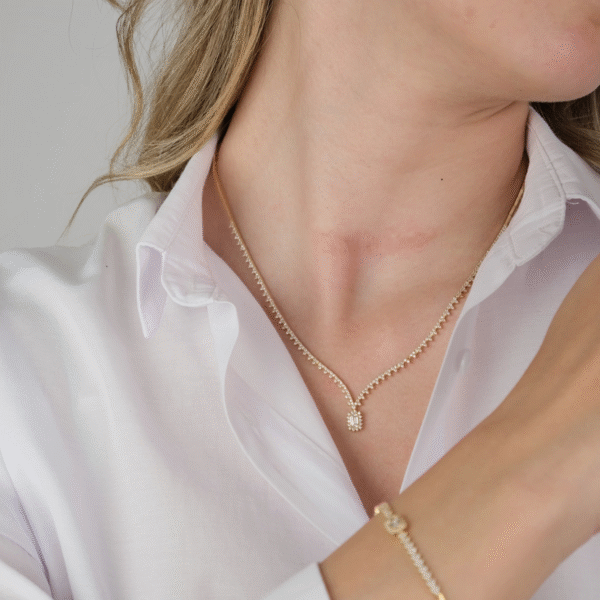 14 Ayar Altın Baget Sallantılı Set 65