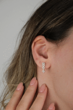 14 Ayar Beyaz Altın Baget Taşlı Set 63 - Görsel 6