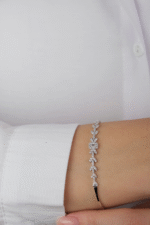 14 Ayar Beyaz Altın Baget Taşlı Set 63 - Görsel 5