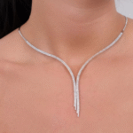 14 Ayar Beyaz Altın İkili Suyolu Set 92