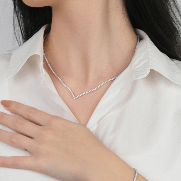 14 Ayar Beyaz Altın Suyolu Set