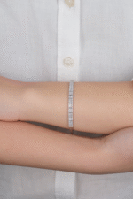 14 Ayar Beyaz Altın Taşlı Düğün Seti 91 - Görsel 3