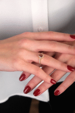 14 Ayar Altın Kahverengi Damla Taşlı Set 45 - Görsel 2