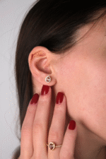 14 Ayar Altın Kahverengi Damla Taşlı Set 45 - Görsel 3