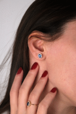 14 Ayar Altın Mavi Taşlı Set 44 - Görsel 4