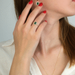 14 Ayar Altın Yeşil Taşlı Set 51