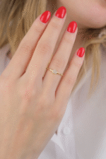 14 Ayar Altın Taşlı Kalp Yüzük 683 - Görsel 2