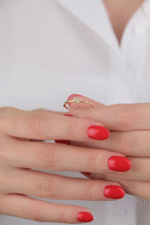 14 Ayar Altın Taşlı Kalp Yüzük 683 - Görsel 3