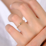 14 Ayar Altın Minimal Yuvarlak Taşlı Yüzük 782