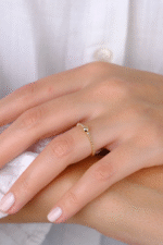 14 Ayar Altın Minimal Yuvarlak Taşlı Yüzük 782 - Görsel 4