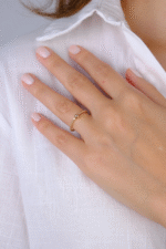 14 Ayar Altın Dorika Detaylı Minimal Yüzük 771 - Görsel 2