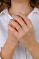 14 Ayar Altın Dorika Detaylı Minimal Yüzük 771 - Görsel 3