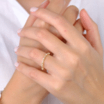 14 Ayar Altın Taşlı Minimal Yüzük 778