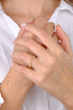 14 Ayar Altın Taşlı Minimal Yüzük 778