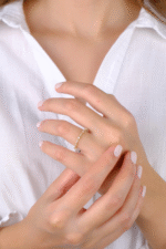 14 Ayar Altın Taşlı Minimal Yüzük 778 - Görsel 2