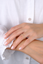 14 Ayar Altın Taşlı Minimal Yüzük 778 - Görsel 4