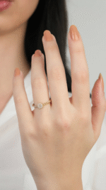 14 Ayar Altın Zincirli Taşlı Yüzük