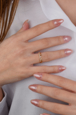 14 Ayar Altın Zincirli Taşlı Gurmet Yüzük 620 - Görsel 2