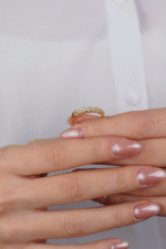 14 Ayar Altın Zincirli Taşlı Gurmet Yüzük 620 - Görsel 3