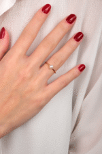 14 Ayar Altın Beyaz Taşlı Yüzük 137 - Görsel 3