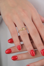 14 Ayar Altın A Harf Yüzük 689 - Görsel 2