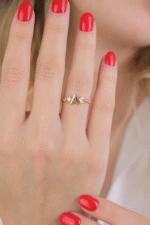 14 Ayar Altın A Harf Yüzük 689