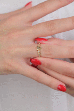 14 Ayar Altın A Harf Yüzük 689 - Görsel 3