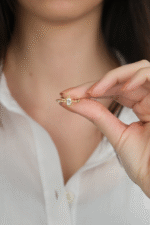 14 Ayar Altın Beyaz Taşlı Prenses Yüzük 904 - Görsel 4