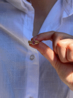 14 Ayar Altın Pembe Taşlı Oval Vintage Yüzük 911 - Görsel 5