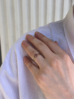 14 Ayar Altın Pembe Taşlı Oval Vintage Yüzük 911 - Görsel 3